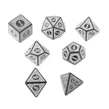 Maxbell 7 PCS Antique Acrylic Polyhedral Dice DND RPG Role Playing Game Toys White