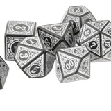 Maxbell 7 PCS Antique Acrylic Polyhedral Dice DND RPG Role Playing Game Toys White