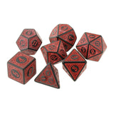 Maxbell 7 PCS Antique Acrylic Polyhedral Dice DND RPG Role Playing Game Toys Red