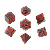 Maxbell 7 PCS Antique Acrylic Polyhedral Dice DND RPG Role Playing Game Toys Red
