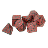 Maxbell 7 PCS Antique Acrylic Polyhedral Dice DND RPG Role Playing Game Toys Red