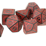 Maxbell 7 PCS Antique Acrylic Polyhedral Dice DND RPG Role Playing Game Toys Red