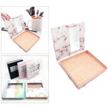 Maxbell Portable Lash Book Storage Eyelashes Case Lahses Holder Container Organizer Clear Tray  Pink Marble