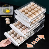 Maxbell 1pc Egg Holder for Refrige Egg Container for Fridge Clear Two-layer Egg Box