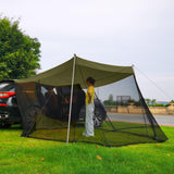 Maxbell 1pc Foldable Extension Tent Car Tail Outdoor Lightweight Sun Shelter Canopy Army Green