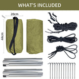 Maxbell 1pc Foldable Extension Tent Car Tail Outdoor Lightweight Sun Shelter Canopy Army Green