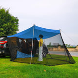 Maxbell 1pc Foldable Extension Tent Car Tail Outdoor Lightweight Sun Shelter Canopy Blue