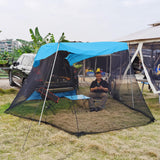 Maxbell 1pc Foldable Extension Tent Car Tail Outdoor Lightweight Sun Shelter Canopy Blue