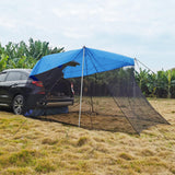 Maxbell 1pc Foldable Extension Tent Car Tail Outdoor Lightweight Sun Shelter Canopy Blue