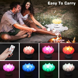 Maxbell Lotus Shape Light Support Bluetooth Remote Control for Home Friends White