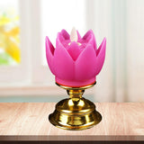 Maxbell Lotus Lamp Solemn Holy Buddhist light for Outdoor Decorative Shrine Purple