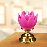 Maxbell Lotus Lamp Solemn Holy Buddhist light for Outdoor Decorative Shrine Purple