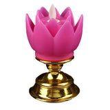 Maxbell Lotus Lamp Solemn Holy Buddhist light for Outdoor Decorative Shrine Purple