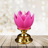 Maxbell Lotus Lamp Solemn Holy Buddhist light for Outdoor Decorative Shrine Purple