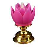 Maxbell Lotus Lamp Solemn Holy Buddhist light for Outdoor Decorative Shrine Purple