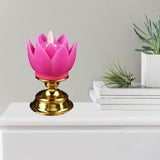 Maxbell Lotus Lamp Solemn Holy Buddhist light for Outdoor Decorative Shrine Purple