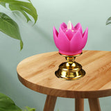 Maxbell Lotus Lamp Solemn Holy Buddhist light for Outdoor Decorative Shrine Purple