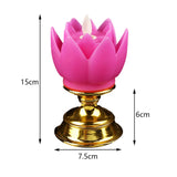 Maxbell Lotus Lamp Solemn Holy Buddhist light for Outdoor Decorative Shrine Purple