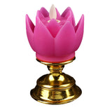 Maxbell Lotus Lamp Solemn Holy Buddhist light for Outdoor Decorative Shrine Purple