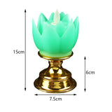 Maxbell Lotus Lamp Solemn Holy Buddhist light for Outdoor Decorative Shrine Green