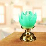 Maxbell Lotus Lamp Solemn Holy Buddhist light for Outdoor Decorative Shrine Green