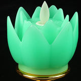 Maxbell Lotus Lamp Solemn Holy Buddhist light for Outdoor Decorative Shrine Green