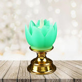 Maxbell Lotus Lamp Solemn Holy Buddhist light for Outdoor Decorative Shrine Green