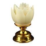 Maxbell Lotus Lamp Solemn Holy Buddhist light for Outdoor Decorative Shrine Yellow