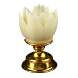 Maxbell Lotus Lamp Solemn Holy Buddhist light for Outdoor Decorative Shrine Yellow