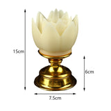 Maxbell Lotus Lamp Solemn Holy Buddhist light for Outdoor Decorative Shrine Yellow