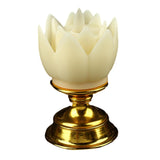 Maxbell Lotus Lamp Solemn Holy Buddhist light for Outdoor Decorative Shrine Yellow