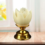 Maxbell Lotus Lamp Solemn Holy Buddhist light for Outdoor Decorative Shrine Yellow