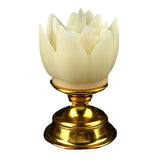 Maxbell Lotus Lamp Solemn Holy Buddhist light for Outdoor Decorative Shrine Yellow