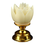 Maxbell Lotus Lamp Solemn Holy Buddhist light for Outdoor Decorative Shrine Yellow