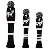 Maxbell 3pcs Golf Wood Headcover Durable Elk Pattern Driver Protect Guard Parts