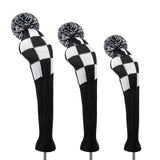 Maxbell 3PCS Knitted Golf Driver Fairway Wood Head Cover Long Neck UT Club Headcover