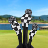 Maxbell 3PCS Knitted Golf Driver Fairway Wood Head Cover Long Neck UT Club Headcover