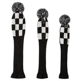 Maxbell 3PCS Knitted Golf Driver Fairway Wood Head Cover Long Neck UT Club Headcover