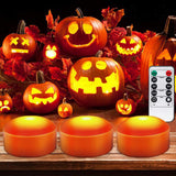 Maxbell Remote Control LED Light Pumpkin Lamp Battery Tap Mode Decorative Portable 1 Pc