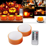 Maxbell Remote Control LED Light Pumpkin Lamp Battery Tap Mode Decorative Portable 2 Pcs