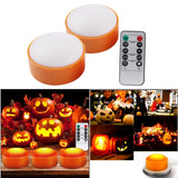 Maxbell Remote Control LED Light Pumpkin Lamp Battery Tap Mode Decorative Portable 2 Pcs