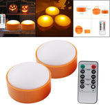 Maxbell Remote Control LED Light Pumpkin Lamp Battery Tap Mode Decorative Portable 2 Pcs