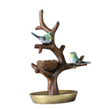 Maxbell Bird Tree Branch Jewelry Stand Bracelet Key Holder Tray Rack Tower Gold