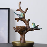 Maxbell Bird Tree Branch Jewelry Stand Bracelet Key Holder Tray Rack Tower Gold