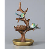 Maxbell Bird Tree Branch Jewelry Stand Bracelet Key Holder Tray Rack Tower Gold