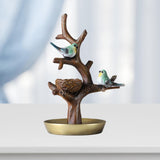 Maxbell Bird Tree Branch Jewelry Stand Bracelet Key Holder Tray Rack Tower Gold