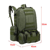 Maxbell 55L Camouflage Backpack Accessories Backpack Tactical Travel Hiking Camping Army Green