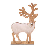 Maxbell Wooden Deer Statue Reindeer Figurines Bell Light Up Christmas Deco 17x5x30cm