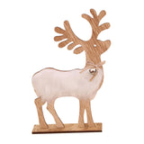 Maxbell Wooden Deer Statue Reindeer Figurines Bell Light Up Christmas Deco 17x5x30cm