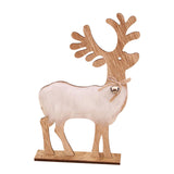 Maxbell Wooden Deer Statue Reindeer Figurines Bell Light Up Christmas Deco 17x5x30cm